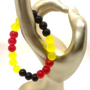 [The Perfect Mix] Black Agate Glass Beaded Bracelet